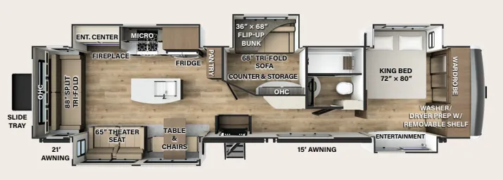 Forest River Rockwood Luxury R392MB floor plan