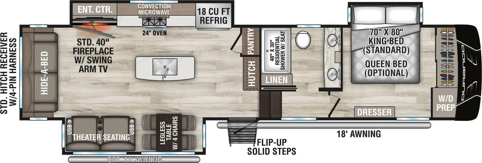K-Z Durango D333RLT floor plan