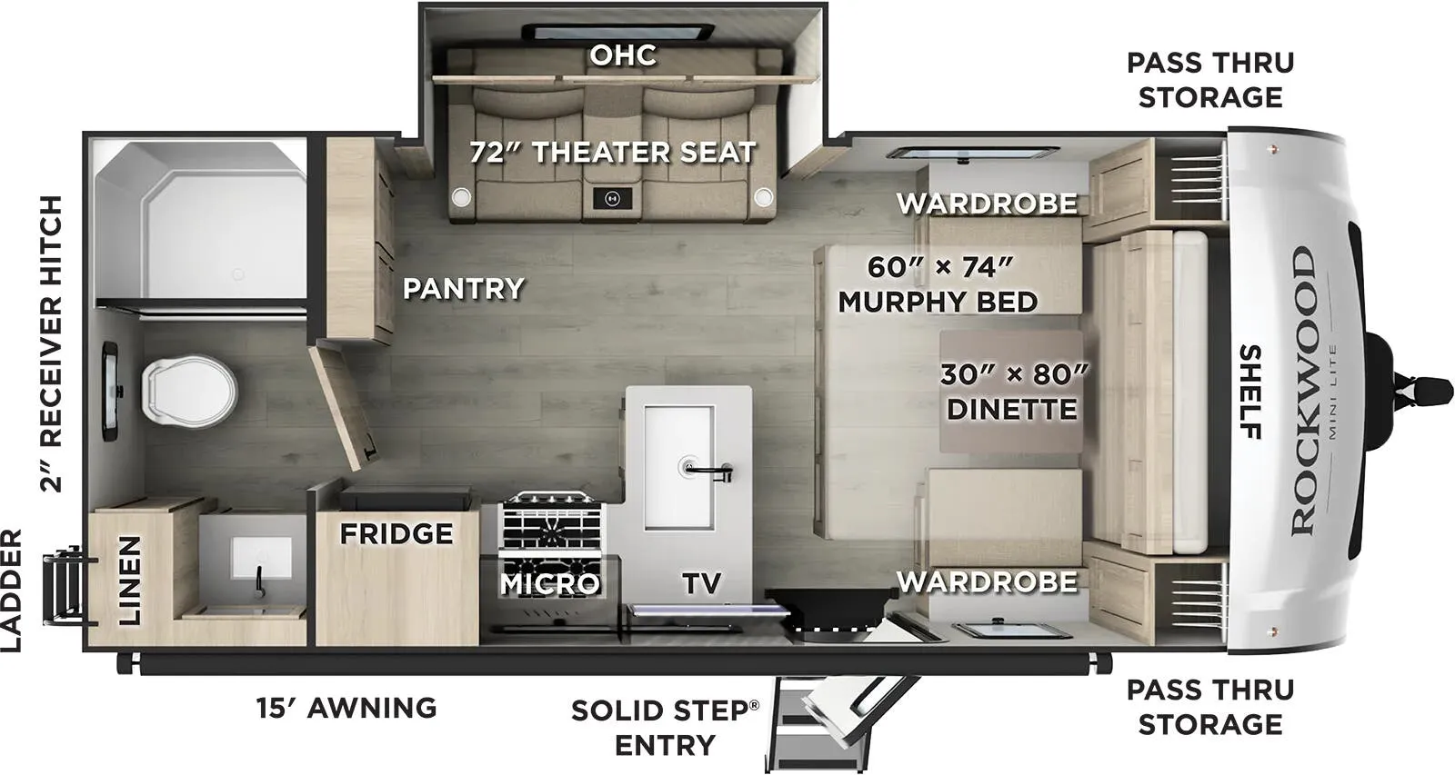 2026 Forest River Rockwood Mini Lite 2108RB - Floor plan
