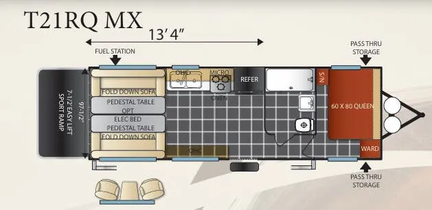 Forest River Shockwave T21RQ floor plan