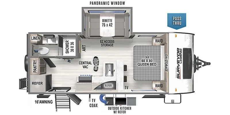 2023 Forest River Surveyor Legend 202RBLE floor plan