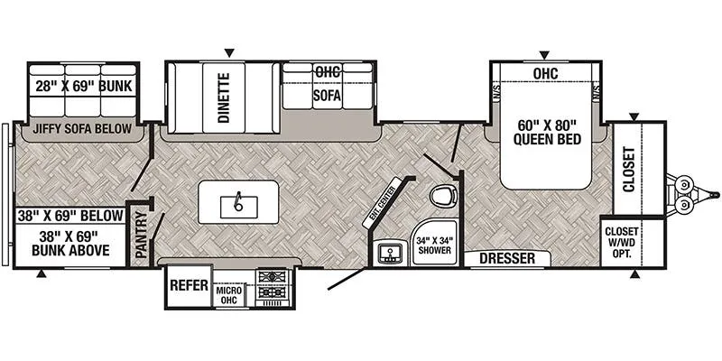 2022 Palomino Puma 32BHFS - Floor plan