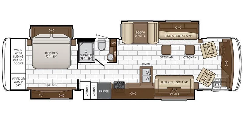 2019 Newmar Ventana 3717 - Floor plan