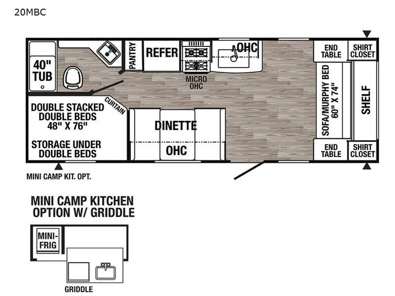 2020 Palomino Puma XLE Lite 20MBC - Floor plan