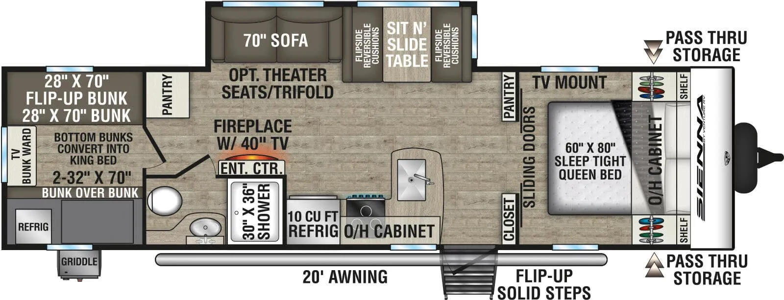 Venture RV Sienna SA281VQB floor plan