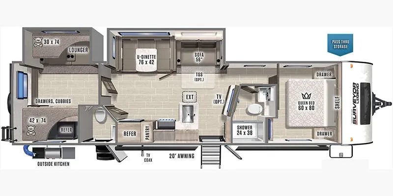 Forest River Surveyor Legend 320BHLE floor plan