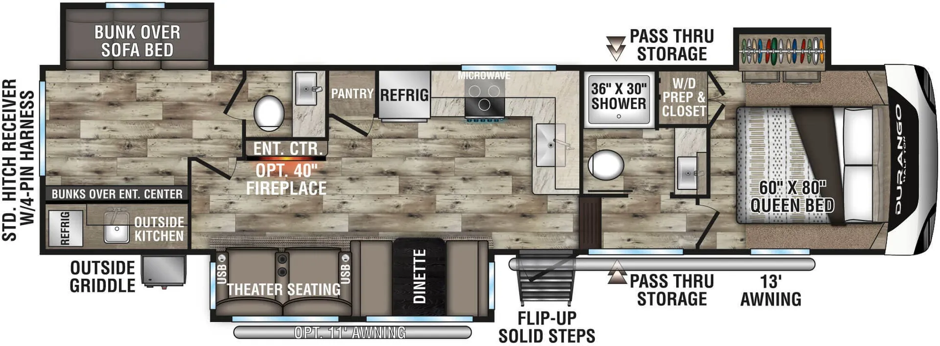 K-Z Durango Half-Ton D291BHT floor plan