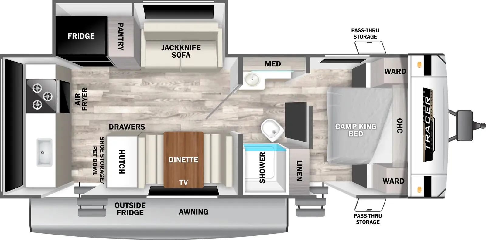Prime Time Tracer 235RK floor plan