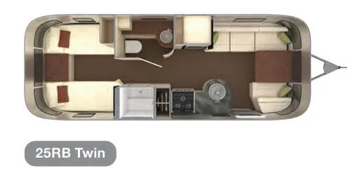 Airstream International 25RB Twin floor plan