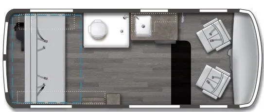 Winnebago Roam Open Concept 59RB floor plan