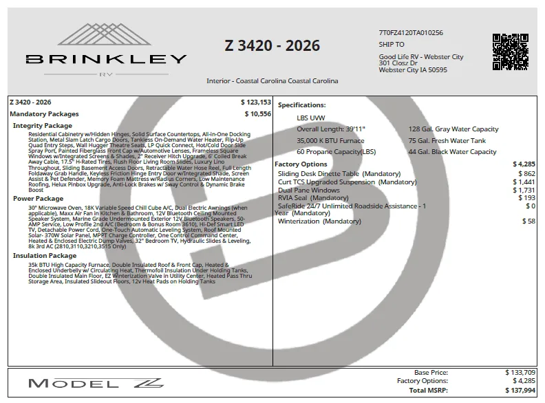 2026 Brinkley Model Z 3420 - Photo 3