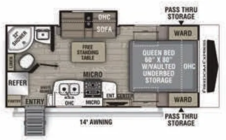 2021 Coachmen Freedom Express Ultra Lite 192RBS - Floor plan