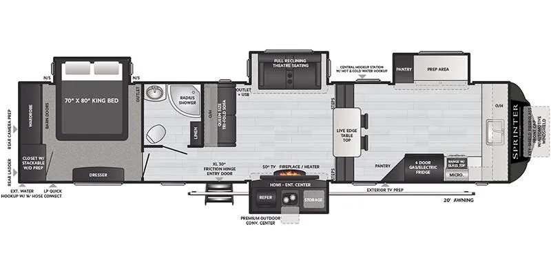 Keystone Sprinter Limited 3610FKS floor plan