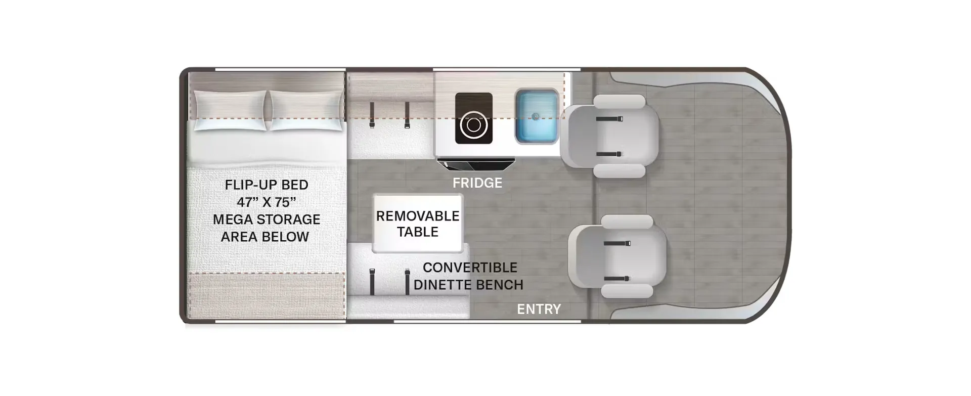 Thor Motor Coach Freedom Elite Van 17D floor plan