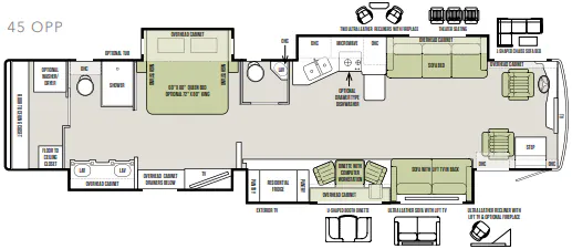 Tiffin Allegro Bus 45 OPP floor plan