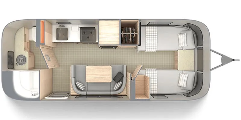 Airstream Globetrotter 23FB Twin floor plan