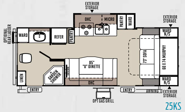 2014 Forest River Flagstaff Micro Lite 25KS floor plan