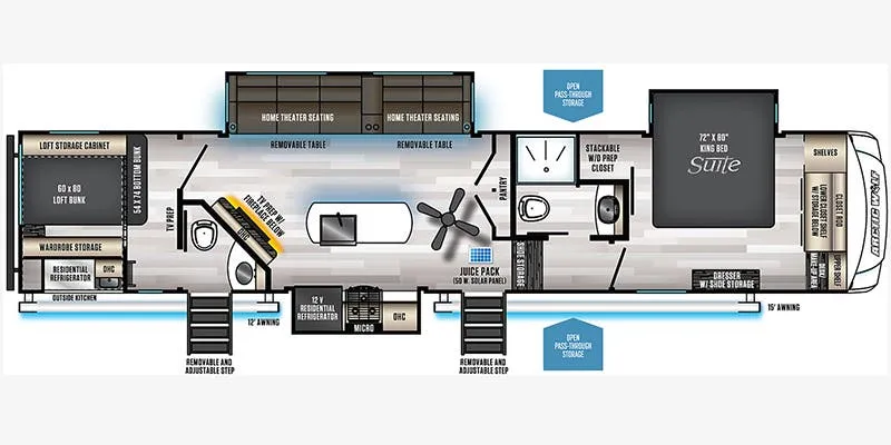 Forest River Cherokee Arctic Wolf 3770 SUITE floor plan