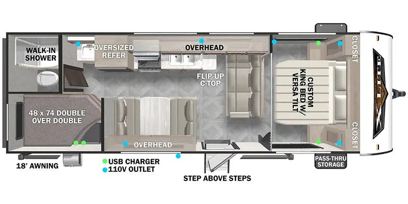 2024 Forest River Wildwood X-Lite 261BHXL - Floor plan