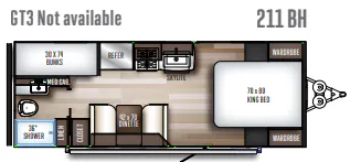 Palomino Solaire 211 BH floor plan