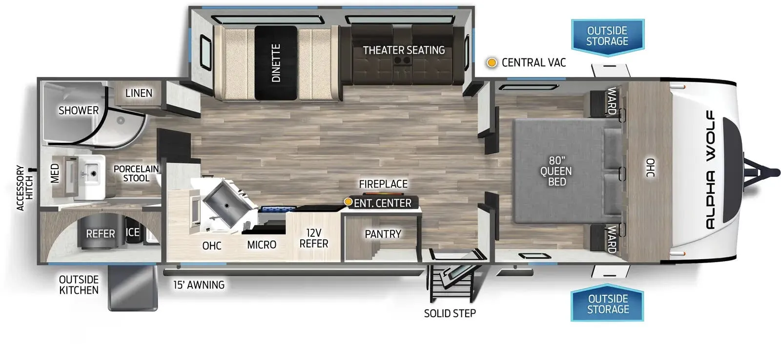 2025 Forest River Cherokee Alpha Wolf 25RB - Floor plan