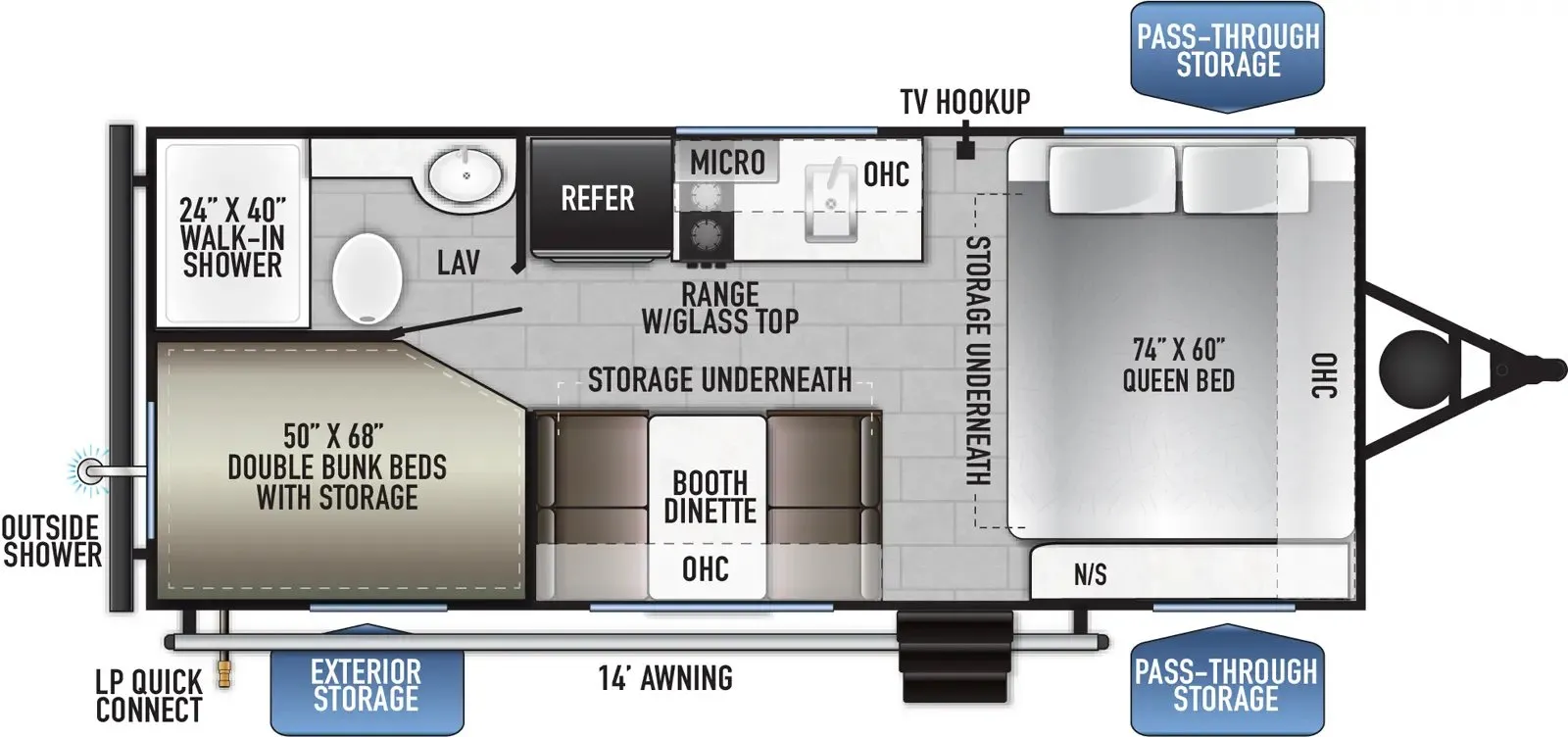 East to West Della Terra LE 170BHSLE floor plan