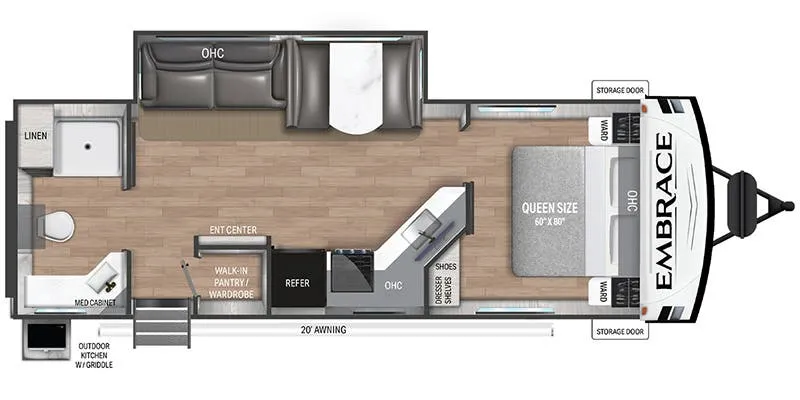 2025 Cruiser RV Embrace EL26RB floor plan