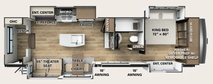 Forest River Rockwood Luxury R391MK floor plan