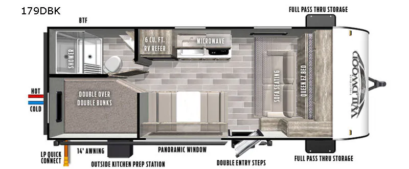 2020 Forest River Wildwood FSX 179DBK - Floor plan