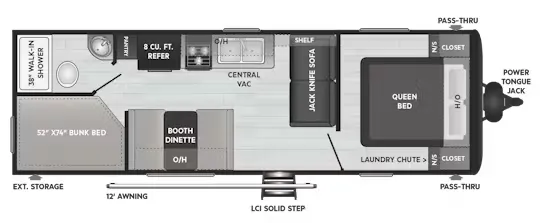 2017 Keystone Hideout 262LHS - Floor plan