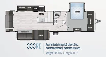 Keystone Springdale 333RE floor plan