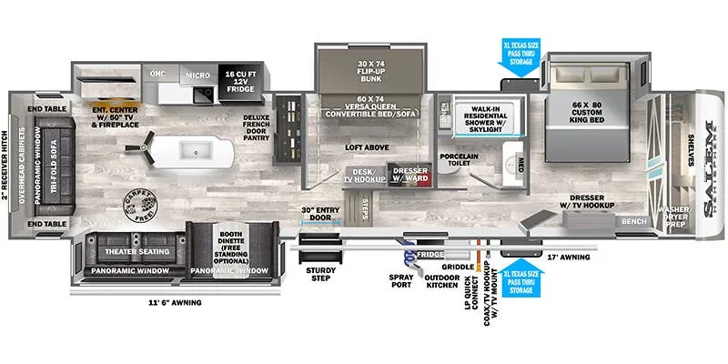 2023 Forest River Salem Hemisphere 369BL floor plan