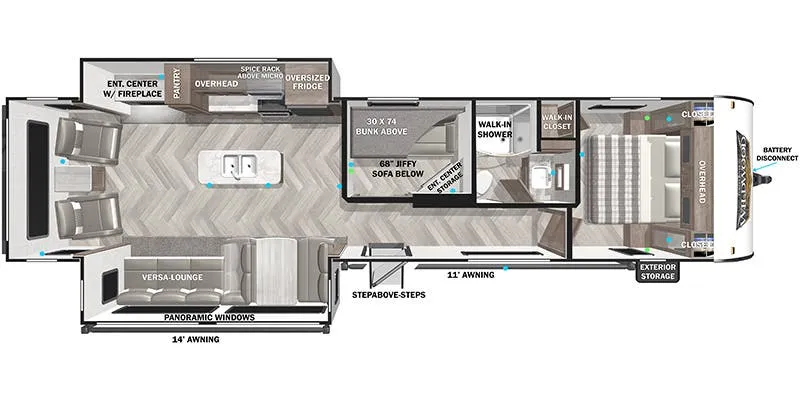 Forest River Wildwood 34MBS floor plan