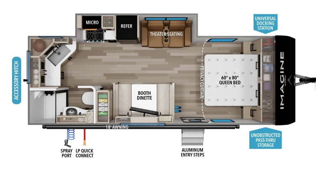 2027 Grand Design Imagine XLS 22MLE - Floor plan