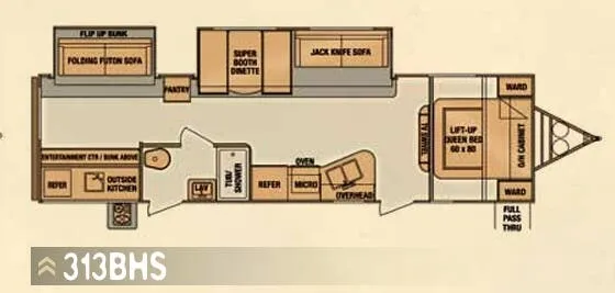 Cruiser RV Shadow Cruiser 313BHS floor plan
