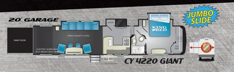 Heartland Cyclone 4220 GIANT floor plan