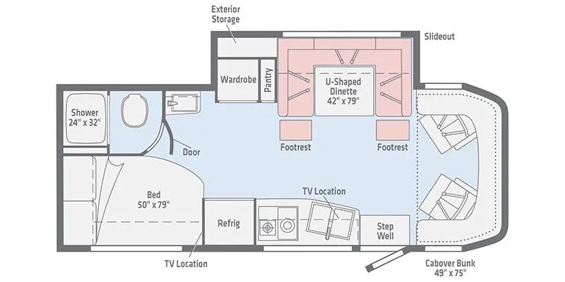 2021 Winnebago Navion 24J - Floor plan