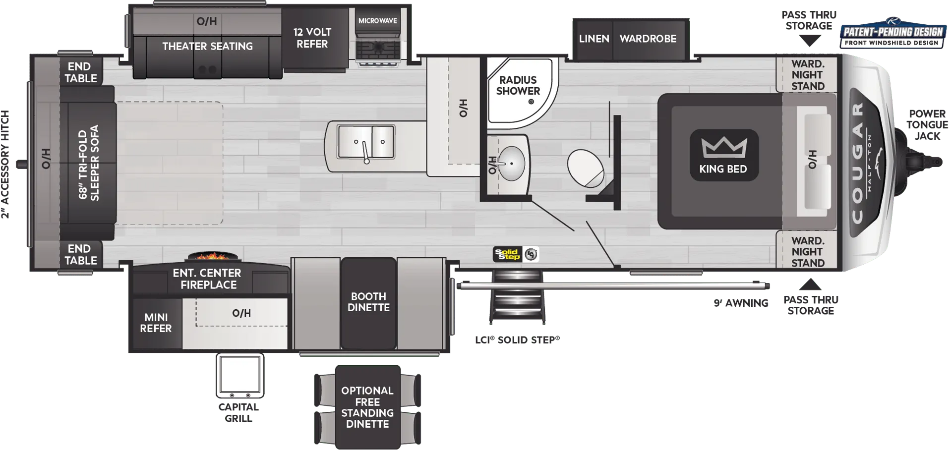 Keystone Cougar Half-Ton 29RLKWE floor plan