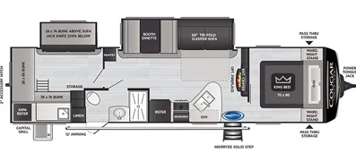 2020 Keystone Cougar Half-Ton 32RDBWE - Floor plan