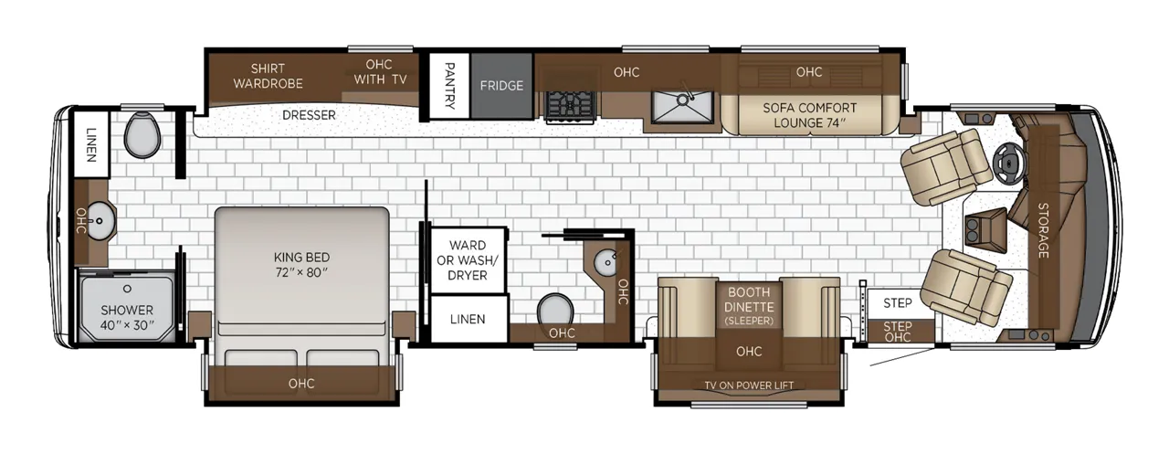 Newmar Bay Star 3629 floor plan