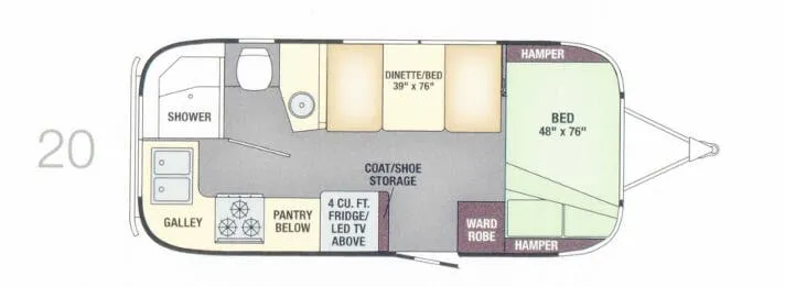 Airstream Flying Cloud 20 floor plan