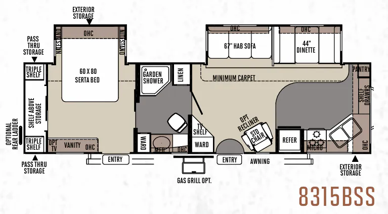 Forest River Rockwood Signature Ultra Lite 8315BSS floor plan