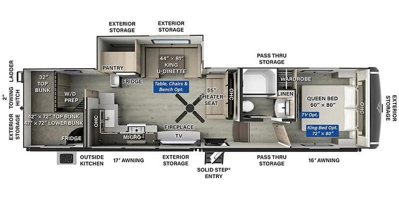 2025 Forest River Flagstaff Classic F374DBH floor plan