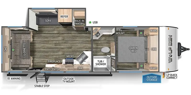 Forest River Cherokee Wolf Den 242TR floor plan