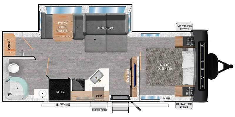 2024 Cruiser RV Avenir A-24RB - Floor plan