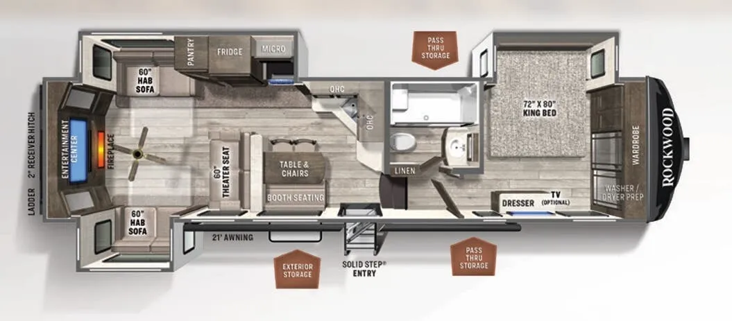 Forest River Rockwood Signature 8298KS floor plan