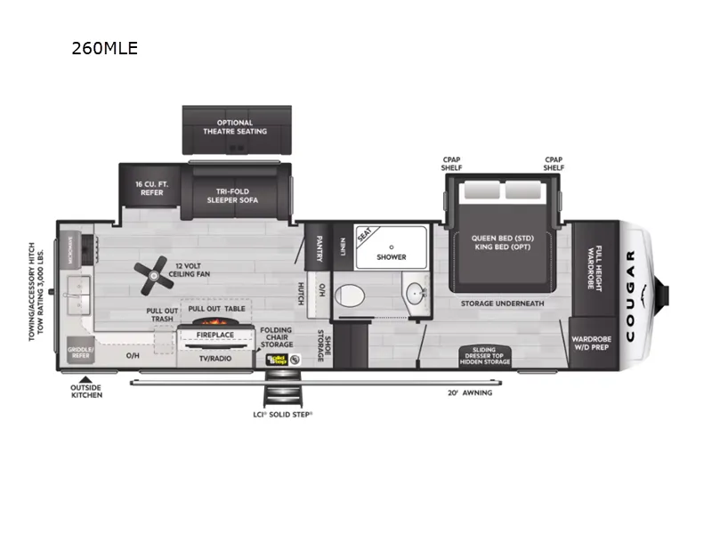 2025 Keystone Cougar 260MLE floor plan