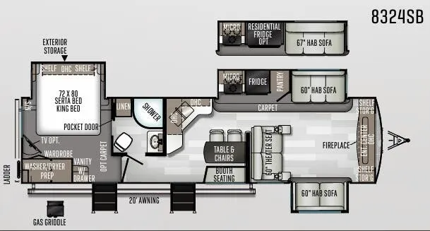 Forest River Rockwood Signature 8324SB floor plan