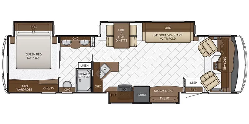 Newmar Bay Star 3414 floor plan