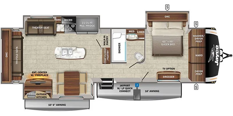 Jayco Eagle 334RLOK floor plan